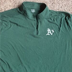 Under Armour 1/4 Zip Pullover Shirt Oakland Athletics A’s Baseball MLB 5XL Green